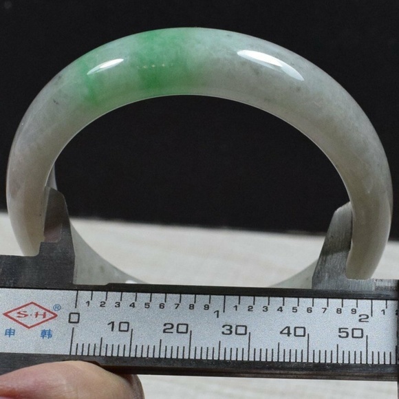 Certified Green 100% Natural A JADE Jadeite Bangle Bracelet 玉镯 55mm - Picture 3 of 11